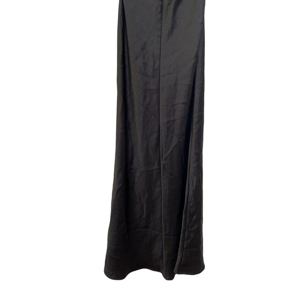 Bec + Bridge Felix V Maxi Dress Satin Cut Out Metallic Ring Detail Black Size 2 - Picture 7 of 14